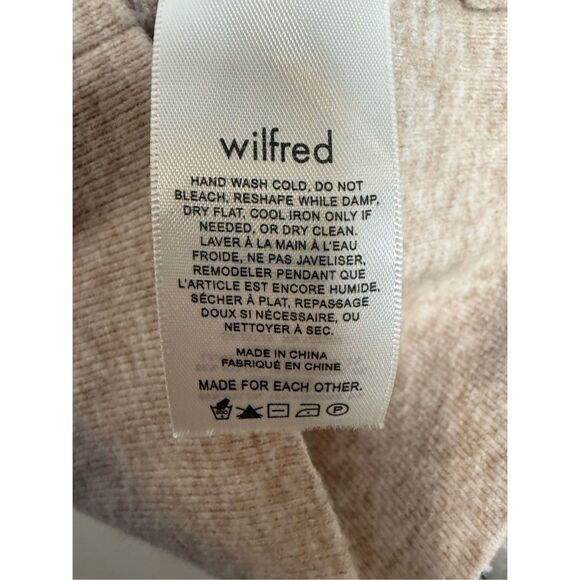 Aritzia Wilfred Greer Sweater Oatmeal Medium Cashmere Blend Y2K Cropped - Picture 3 of 5
